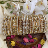 Vriksham Silk Thread Gold  & White Stone Kundan Bridal Bangle Set-G16222